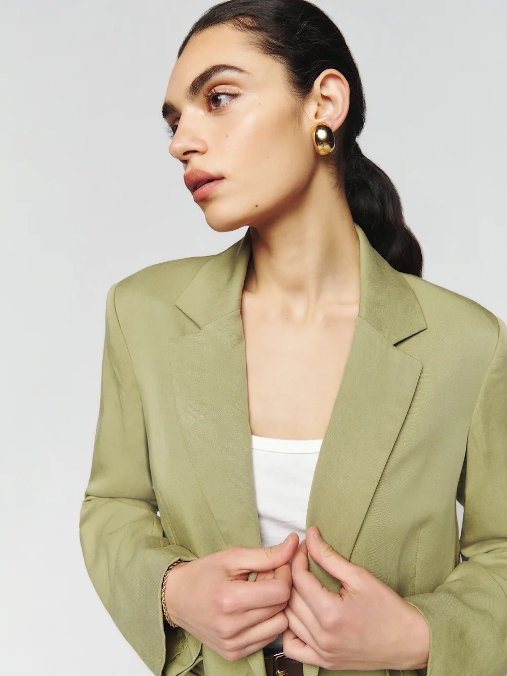 Reformation Classic Relaxed Blazer S Olive Oil - Picture 4 of 11